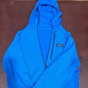 Patagonia blue fleece inside shell